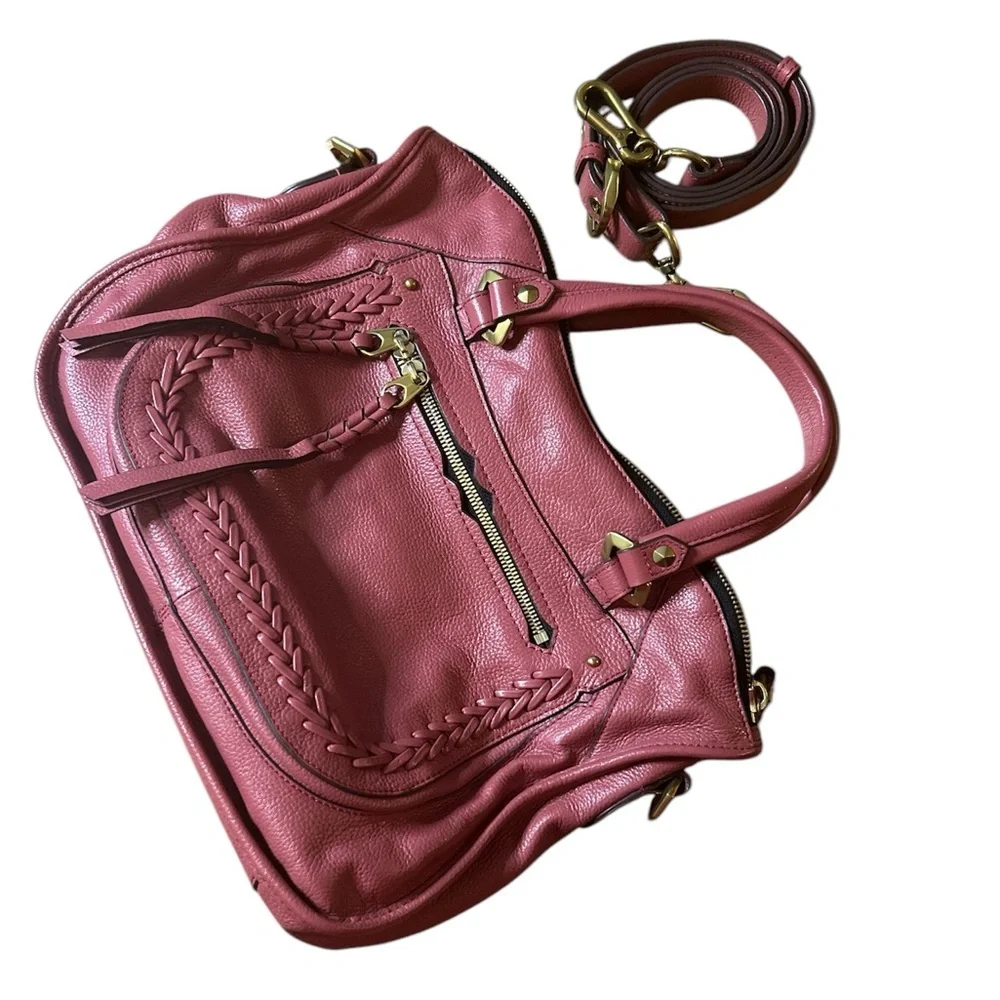 Oryany Pink Leather Handbag with Straps for Women